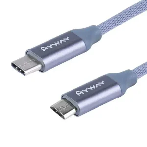 Kabel do ładowania i synchronizacji, w oplocie z mikrofibry, 120 cm, USB-C > micro USB Dodaj do koszyka