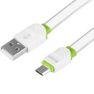 Do wyczerpania zapasów Kabel do ładowania i synchronizacji, silikonowy płaski, 200 cm, USB > micro USB