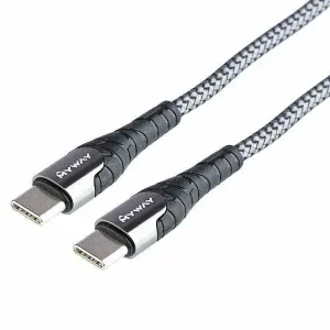 Kabel do ładowania i synchronizacji, w oplocie z mikrofibry, 200 cm, USB-C > USB-C PD, max 65W Szybka dostawa