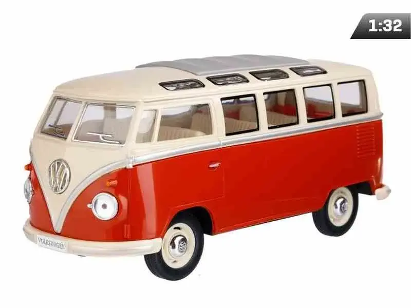 Dostępne od ręki Model 1:24, 1962 VW Classical Bus, czerwono-kremowy (A05755CBCK)