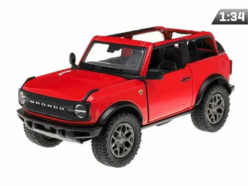 Model 1:34, 2022 Ford Bronco Open Top, czerwony (A11767C) Tani