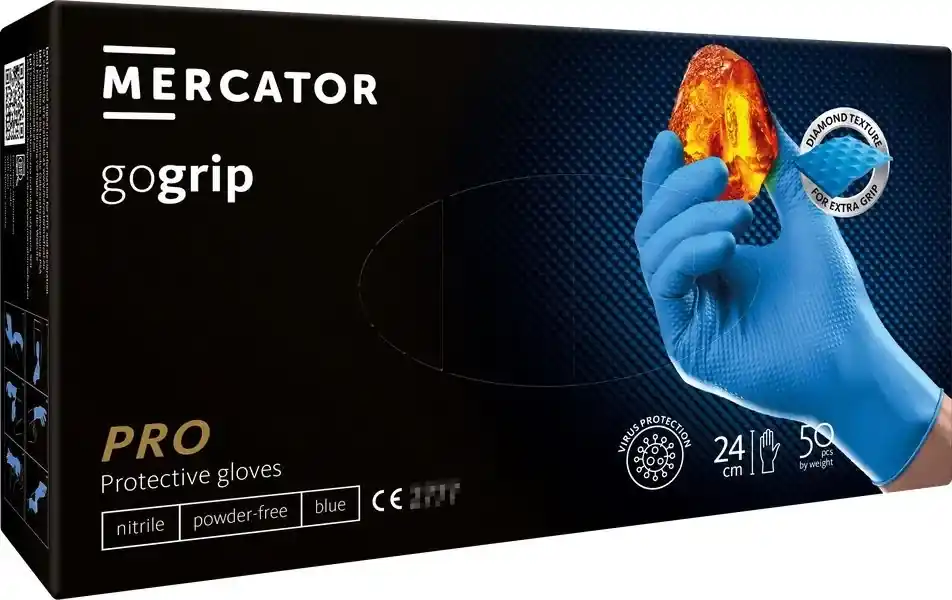 Rękawice nitrylowe Mercator GoGrip Blue 50 sztuk rozmiar XL Oferta