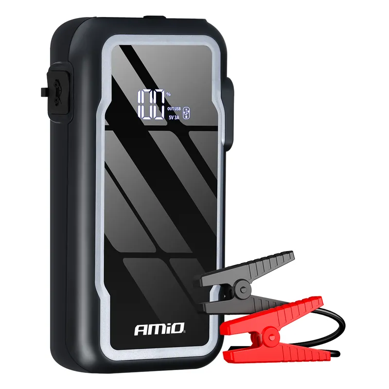 Niska cena Urządzenie rozruchowe 3w1 booster powerbank latarka LED 12V 12Ah 1600A AMIO-04678