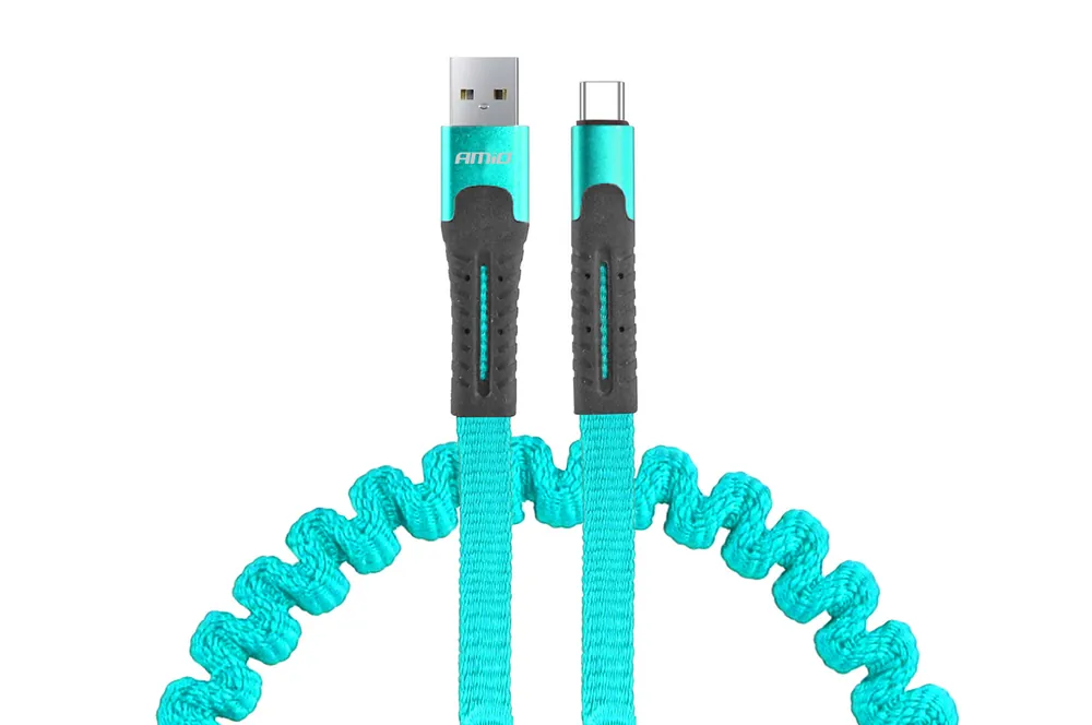 Kabel USB USB-C sprężynujący 1.2 m UC-14 AMIO-02531 Tylko do końca tygodnia