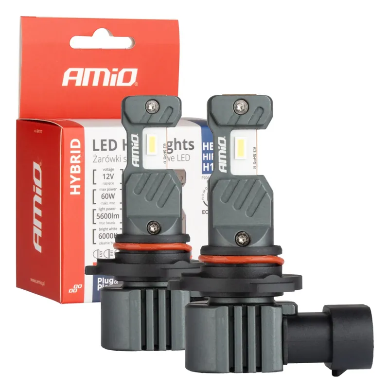 Wyprzedaż Żarówki samochodowe LED seria HYBRID HB3 HIR1 H10 6000K Canbus 60W AMIO-04117