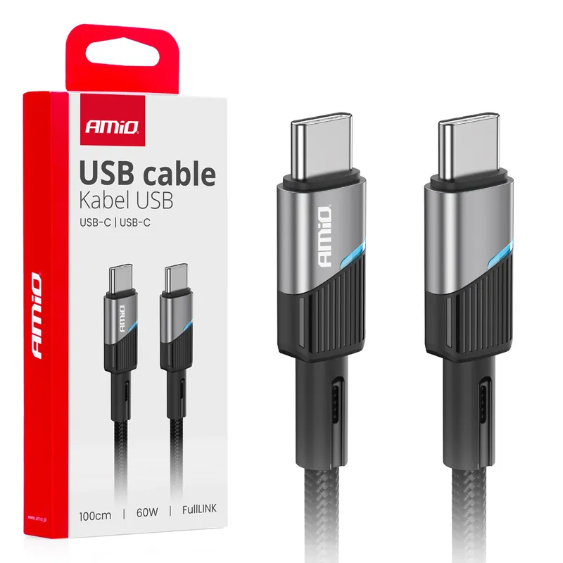 Kabel do ładowania USB-C – USB-C 60W 100cm FullLINK AMIO-03926 Darmowy zwrot